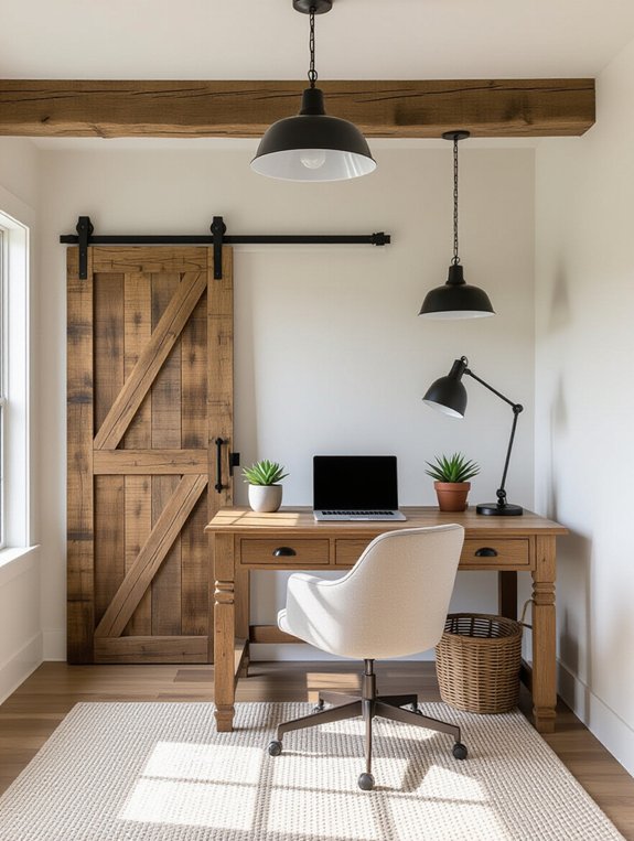 rustic charm in workspace