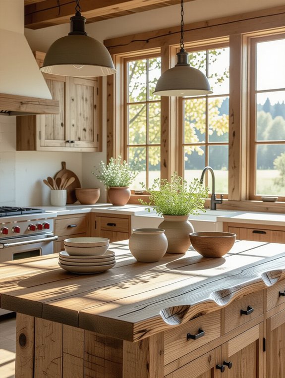 rustic raw wood accents