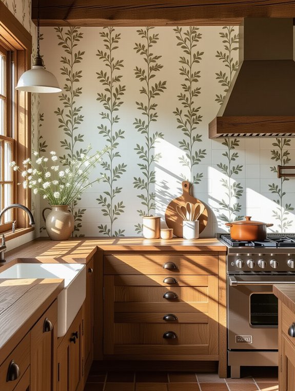 rustic warmth in kitchens