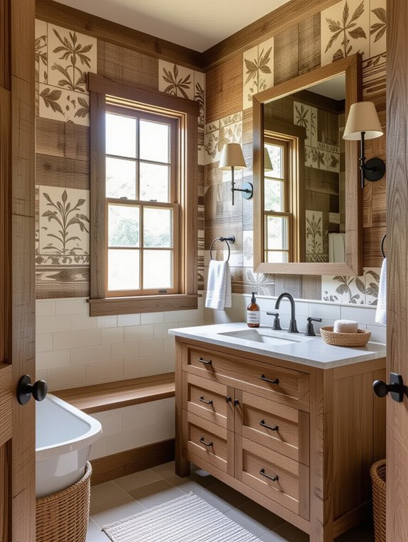 rustic wood bathroom decor