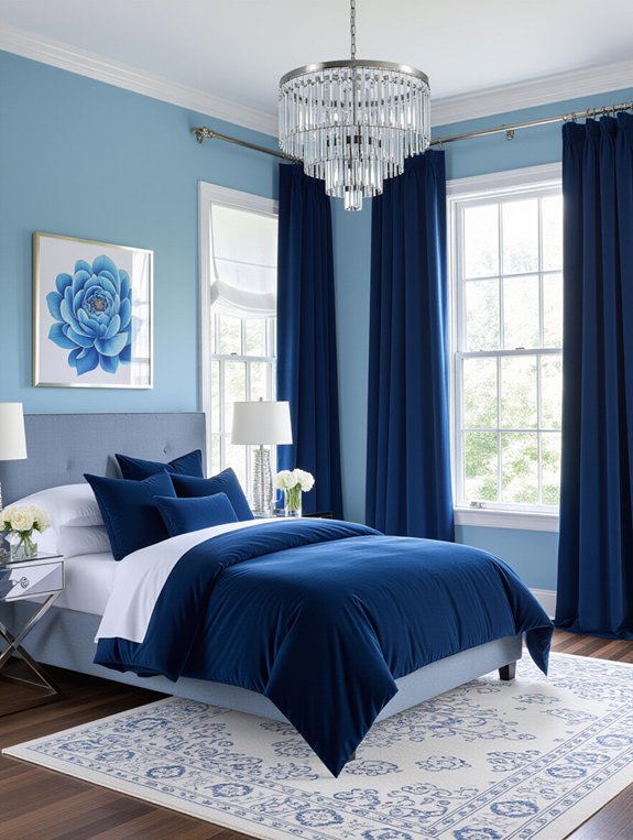 sapphire inspired bedroom elegance