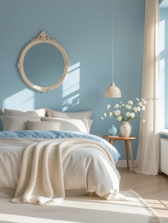 serene blue beige retreat