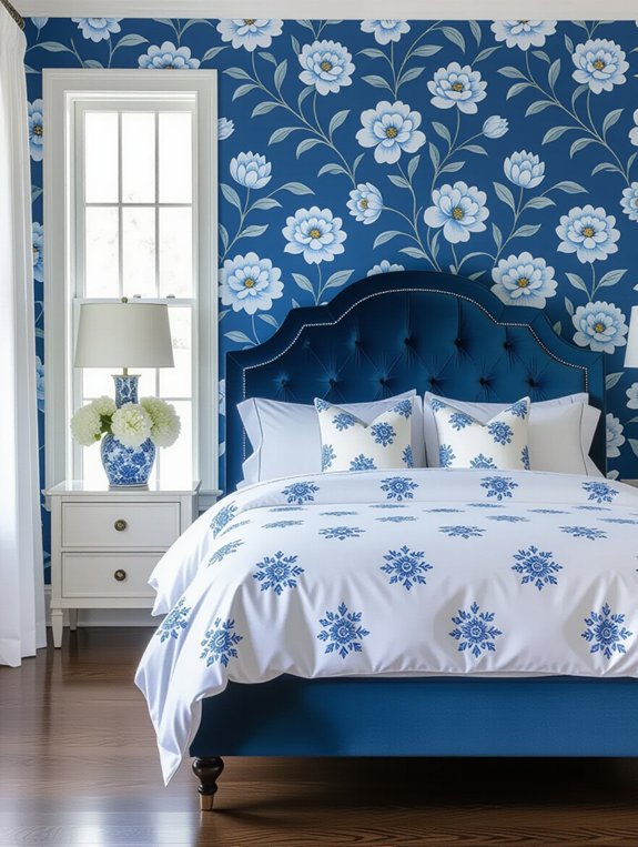 serene blue floral elegance