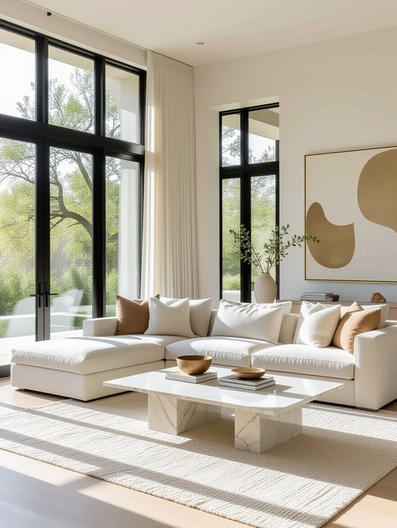 serene minimalist living spaces