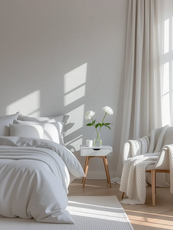 serene monochromatic bedroom design