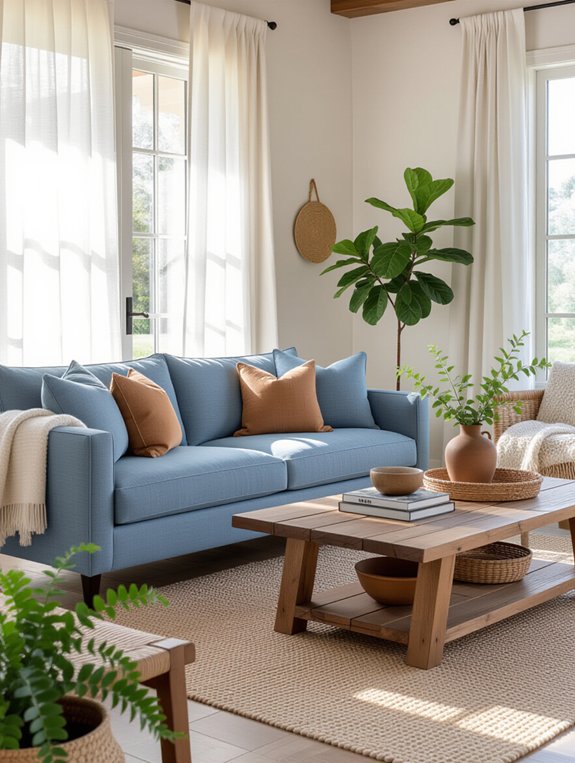 serene muted blue decor