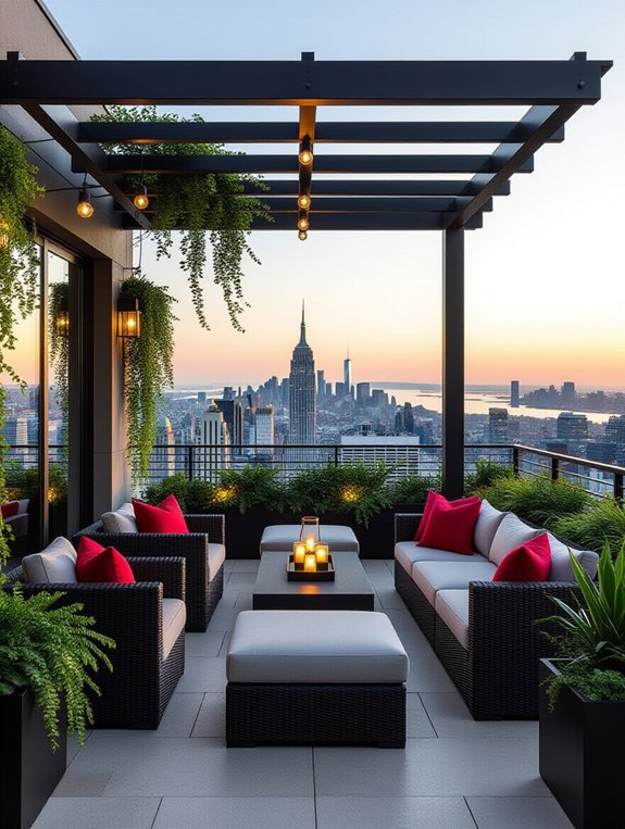 serene rooftop lounge retreat