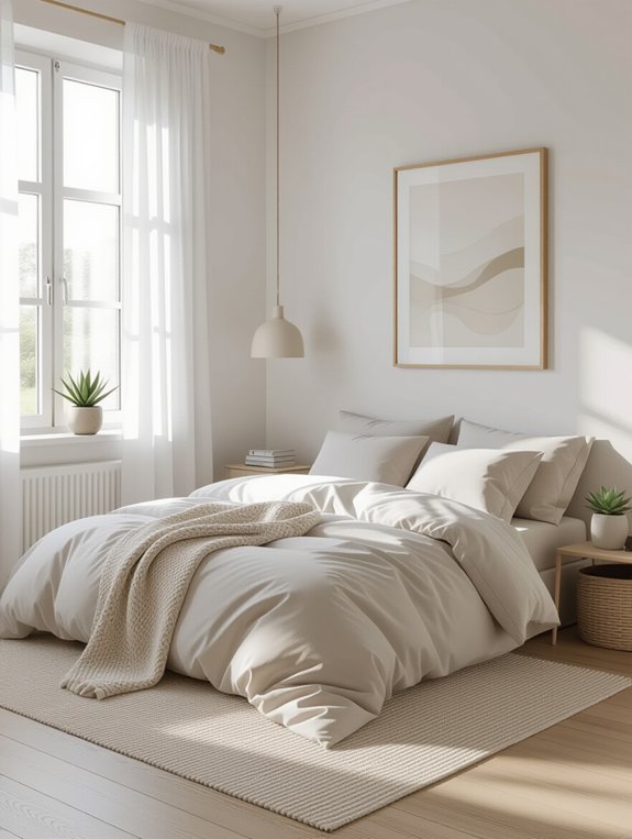 serene uncluttered bedroom retreat