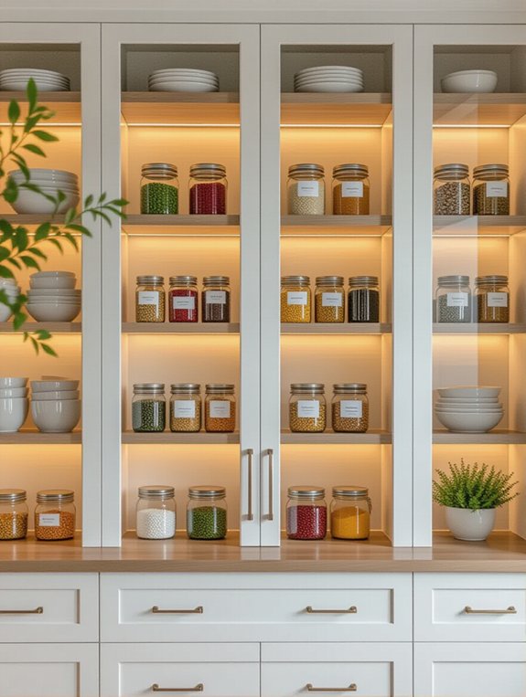 showcase style with glass