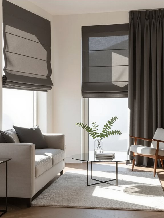 sleek functional blackout shades