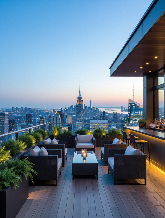 sleek minimalist rooftop design
