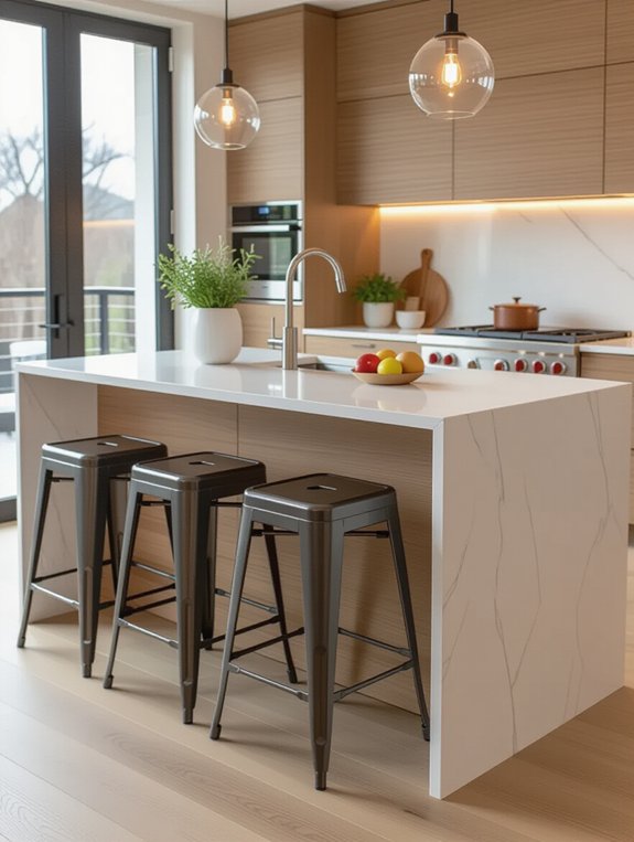 sleek modern kitchen island