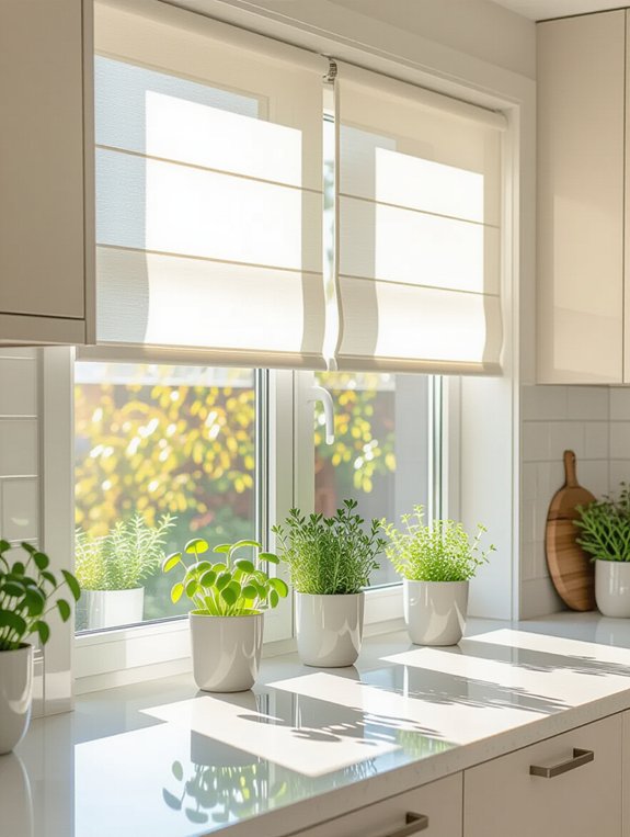 sleek modern kitchen window treatments