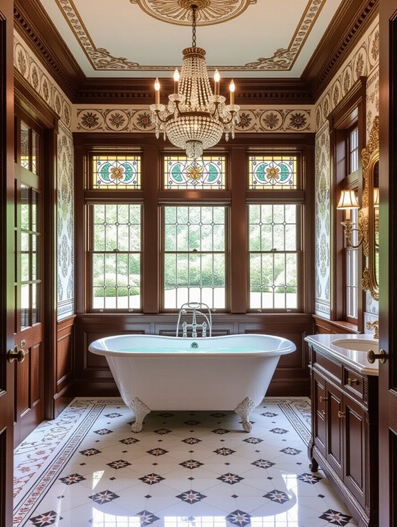 sophisticated bathroom crown molding