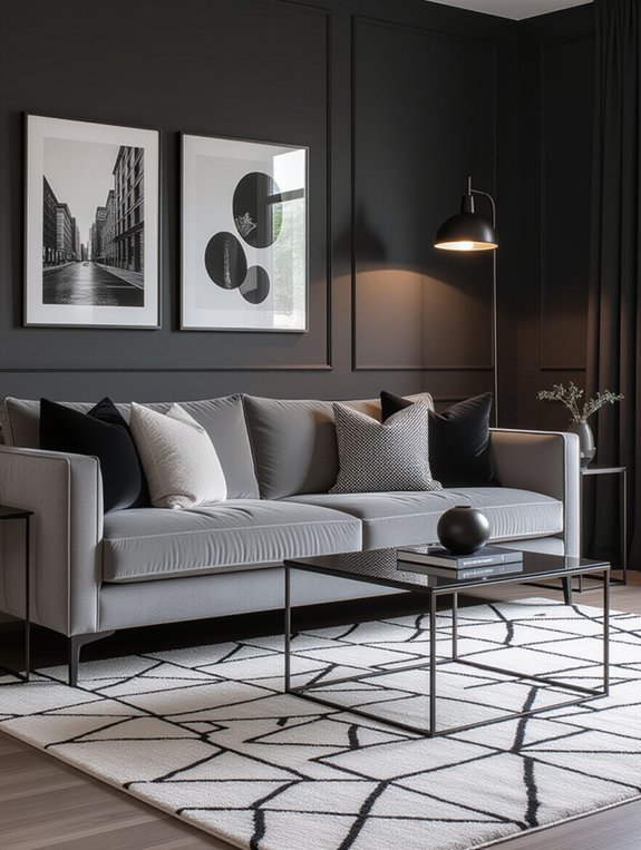 sophisticated grey living room