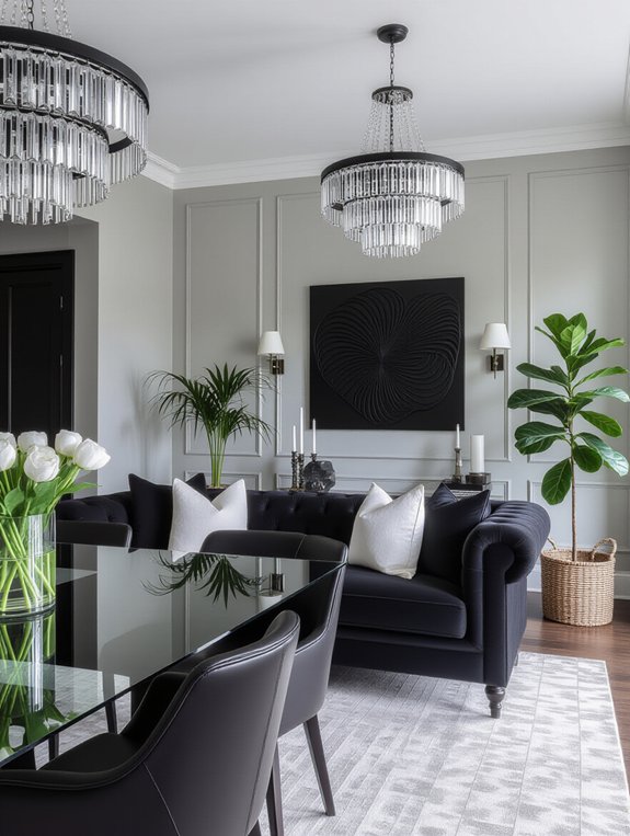 sophisticated monochrome living design