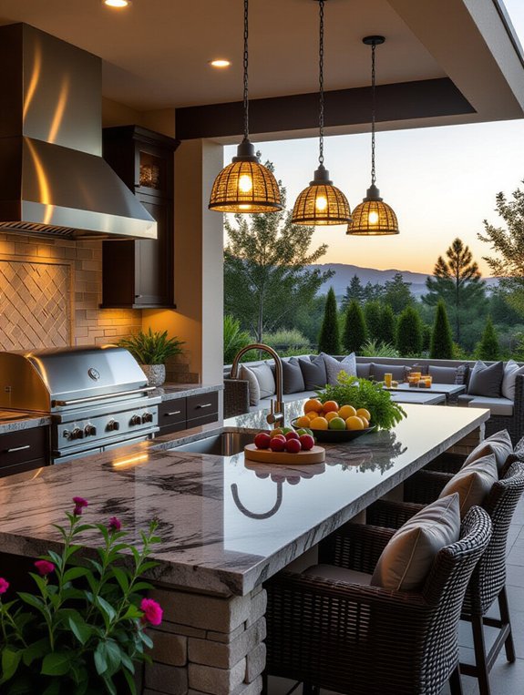 sophisticated outdoor cooking space