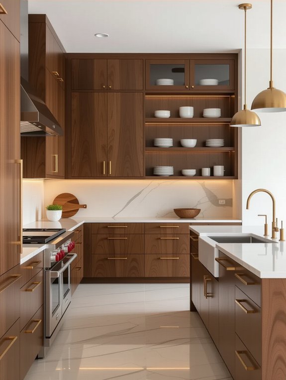 sophisticated walnut kitchen finishes