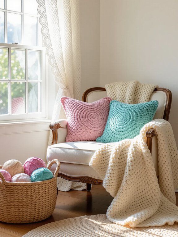 stylish crochet cushion decor