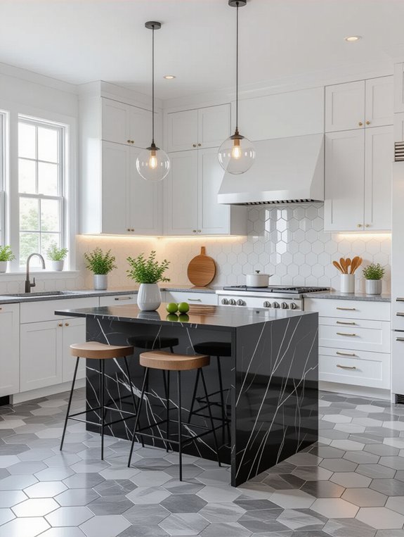 stylish flooring enhances kitchens