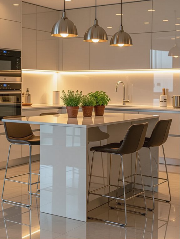 stylish glass top kitchen island