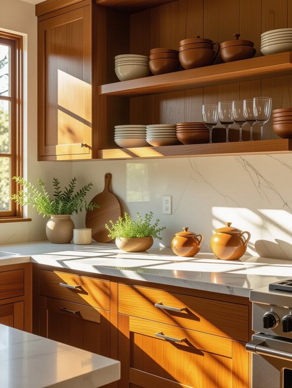 stylish open shelving design