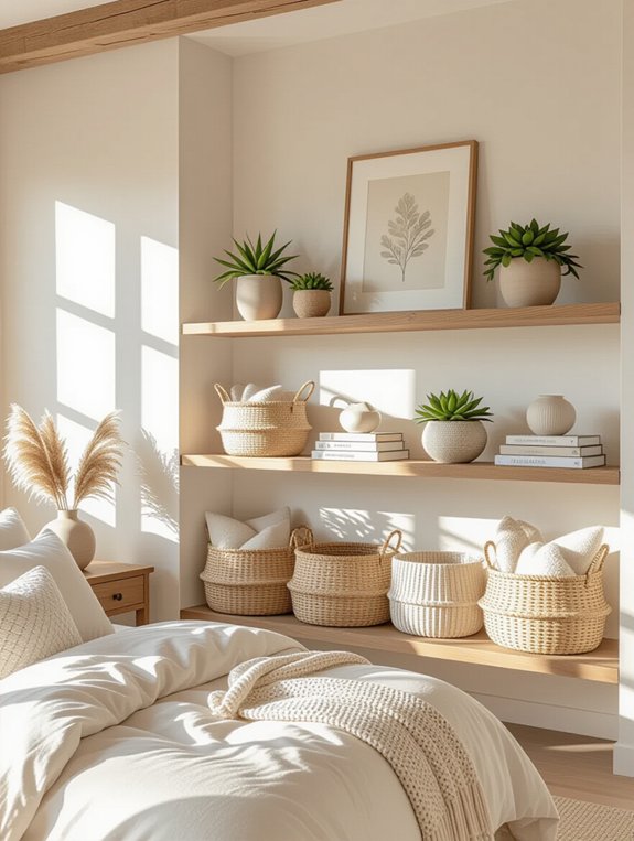 stylish open shelving organization