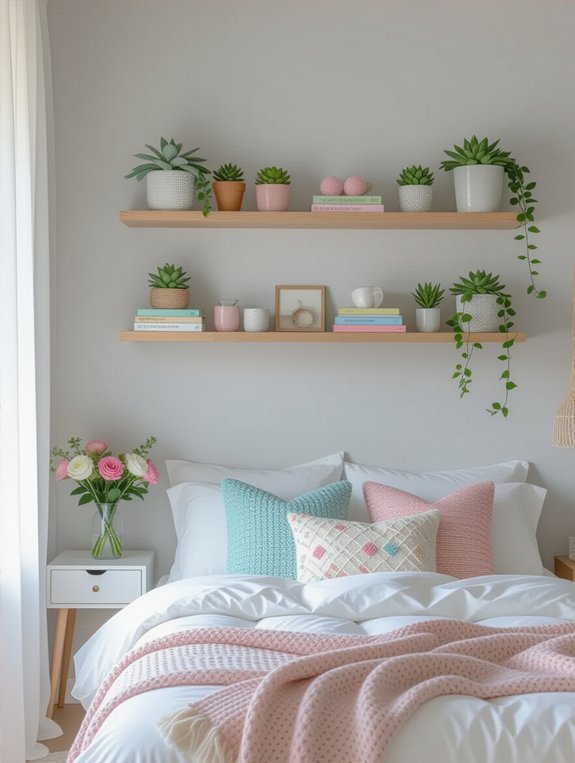 stylish space saving floating shelves