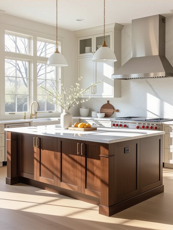 stylish two tone kitchen island