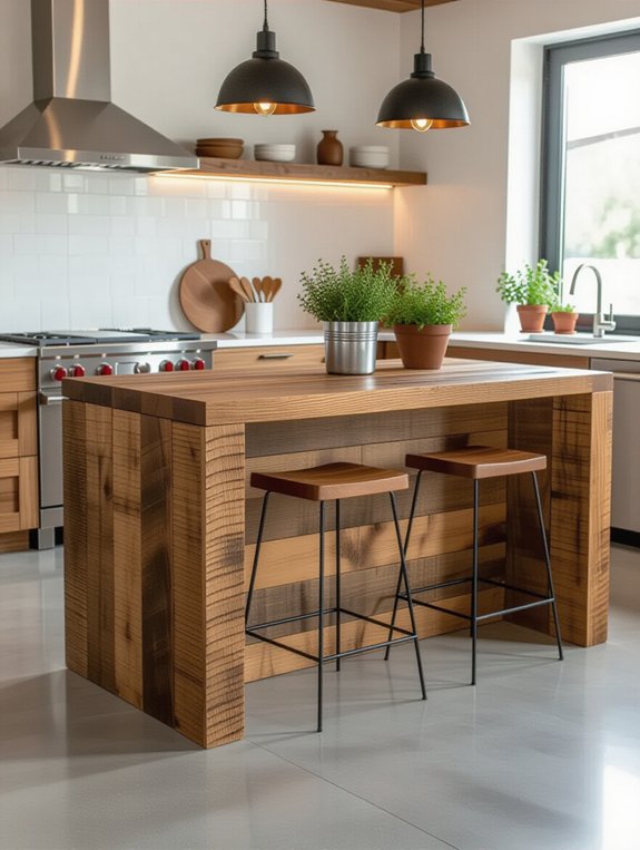 sustainable reclaimed wood island