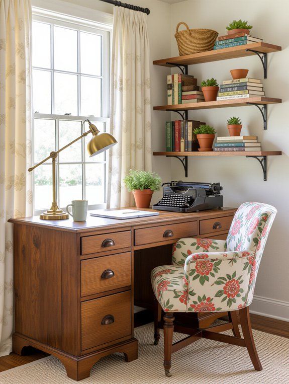 sustainable vintage office decor