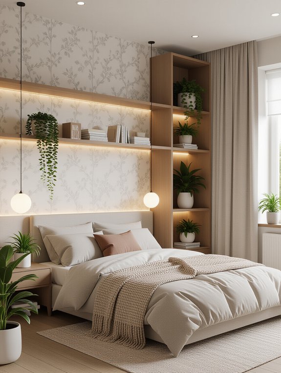 tall shelving for spaciousness