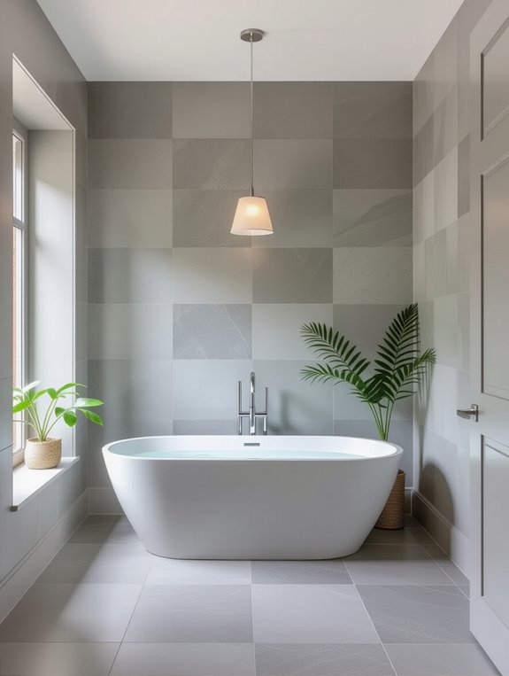 textured grey bathroom elegance
