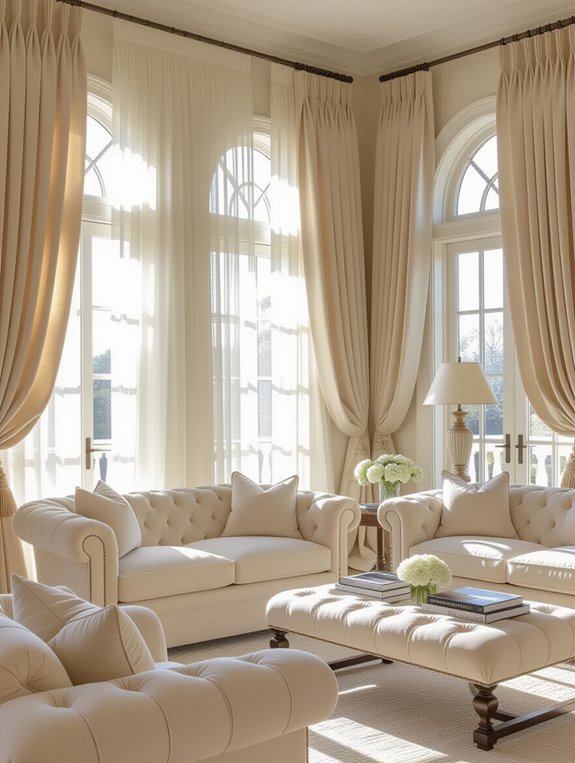 textured layered curtain designs