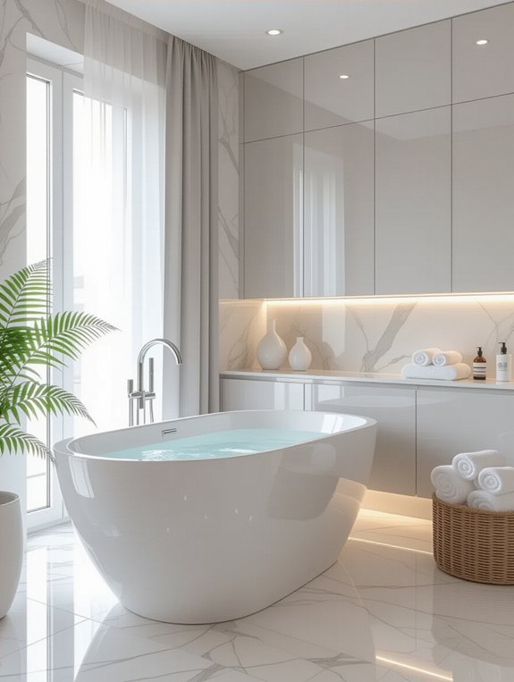 tranquil monochrome bathroom design