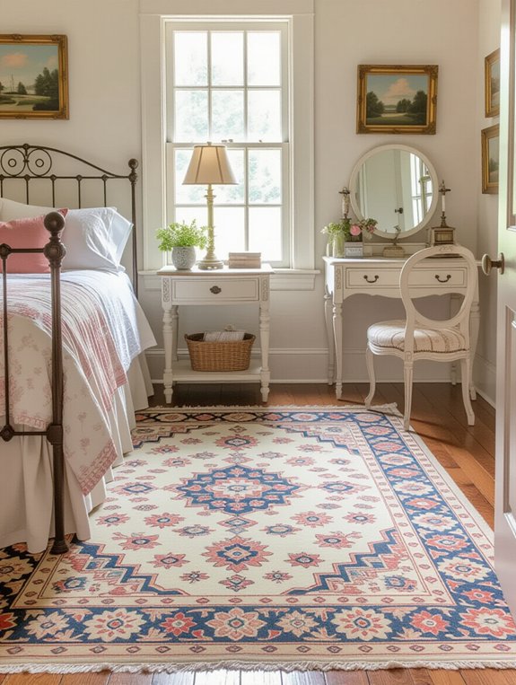 transform bedroom with rugs