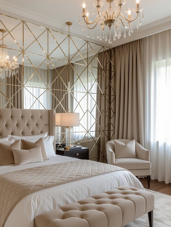 transformative mirrored accent wall