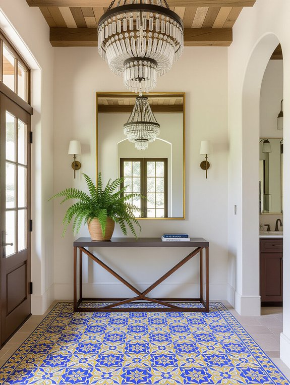 unique flooring enhances entryway