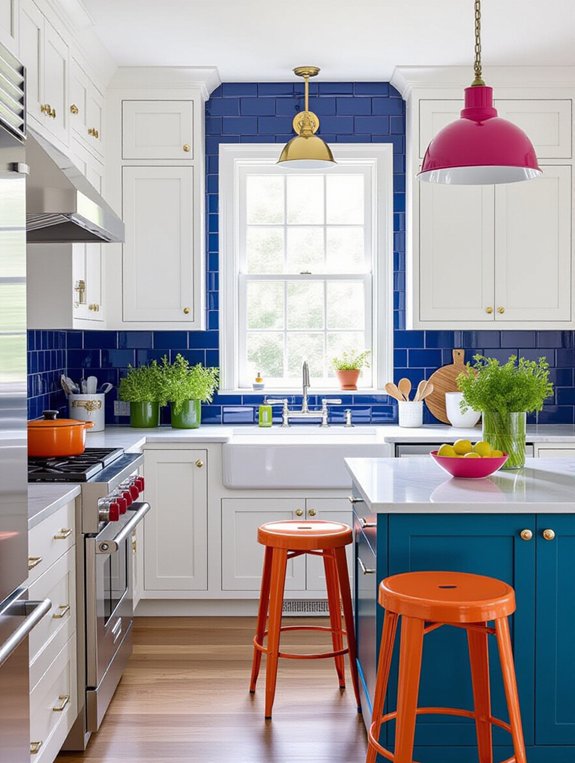 vibrant accents energize kitchens