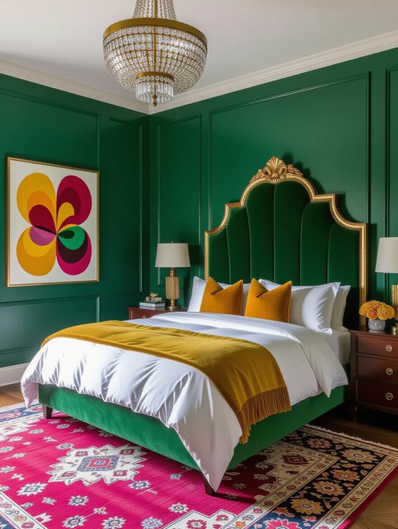 vibrant bedroom color accents