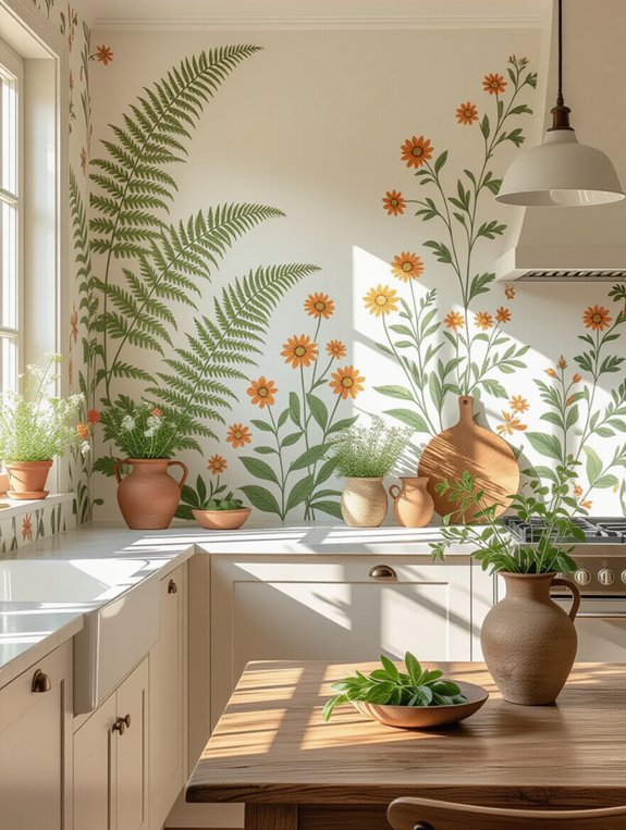 vibrant botanical kitchen decor