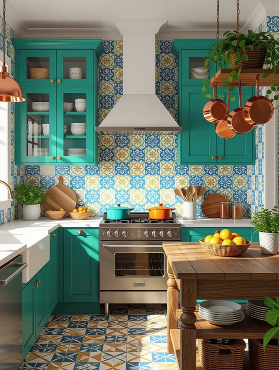 vibrant eclectic kitchen design