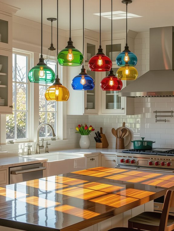 vibrant glass pendant lighting