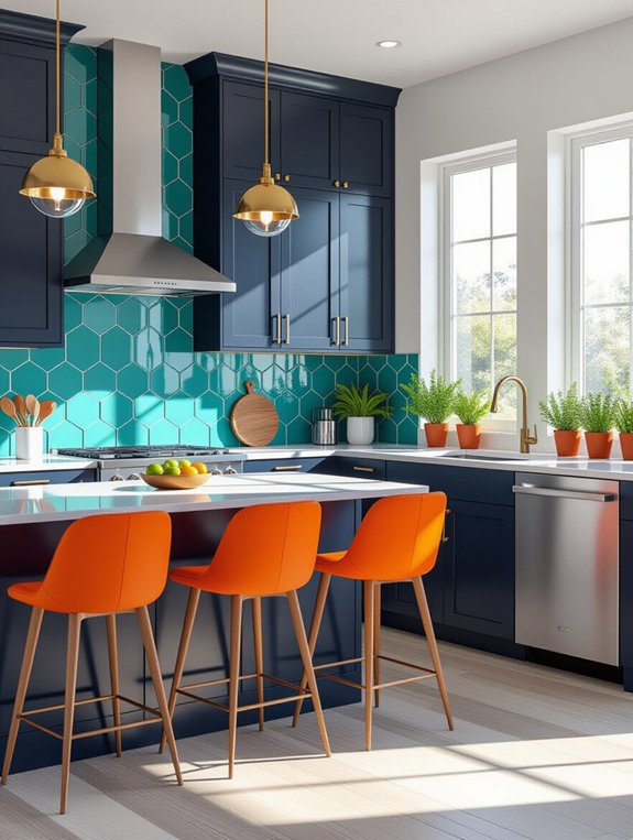 vibrant kitchen color accents