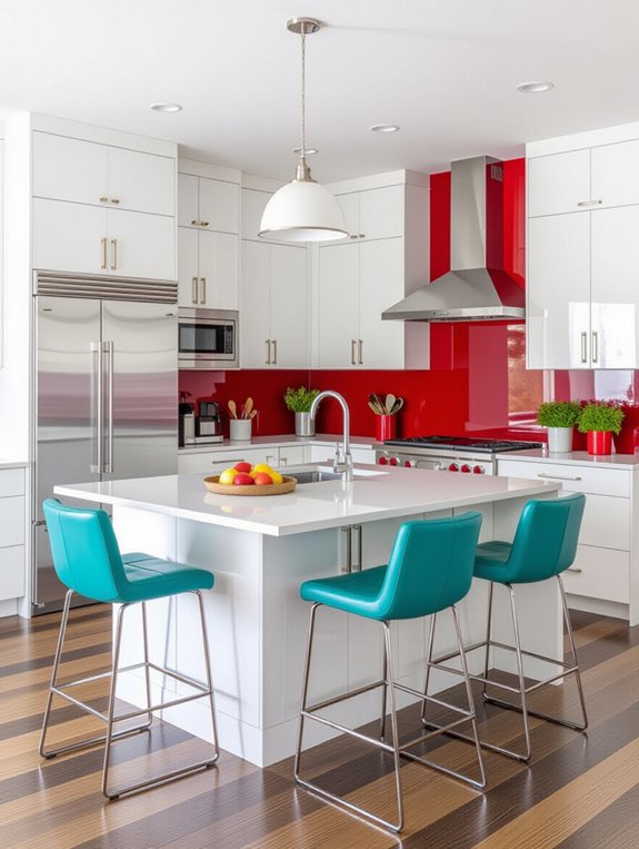 vibrant kitchen color accents
