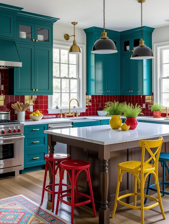 vibrant kitchen color accents