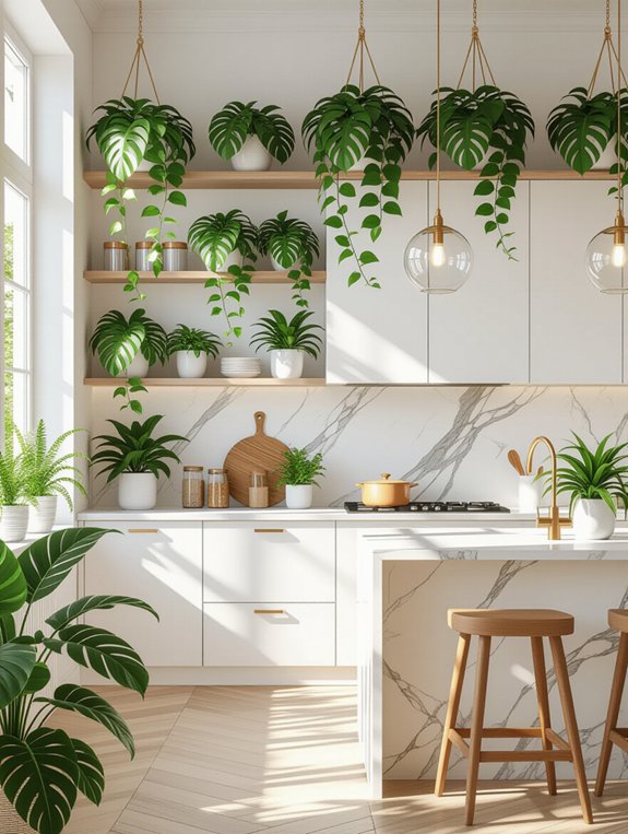 vibrant kitchen plant decor
