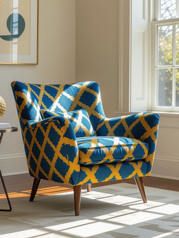 vibrant patterned accent chairs
