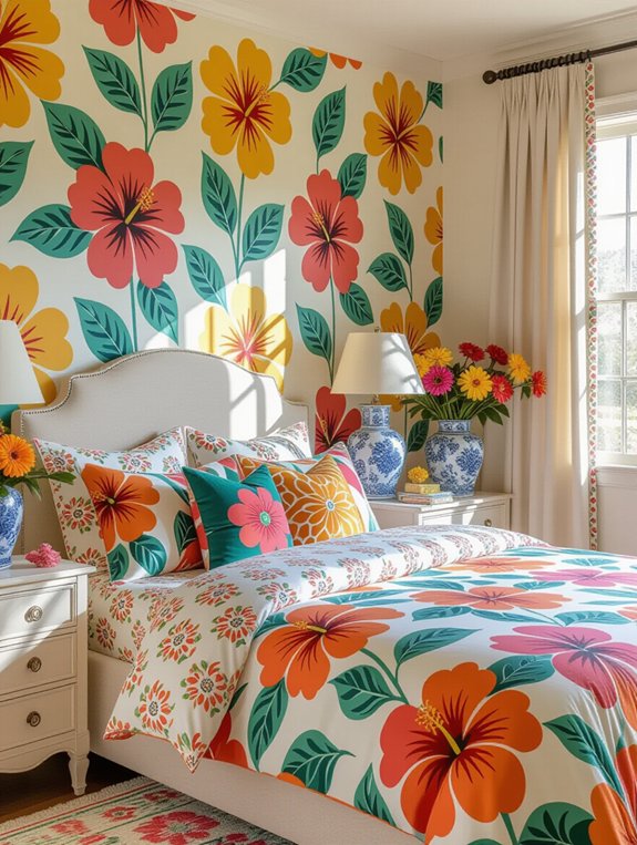 vibrant retro floral designs