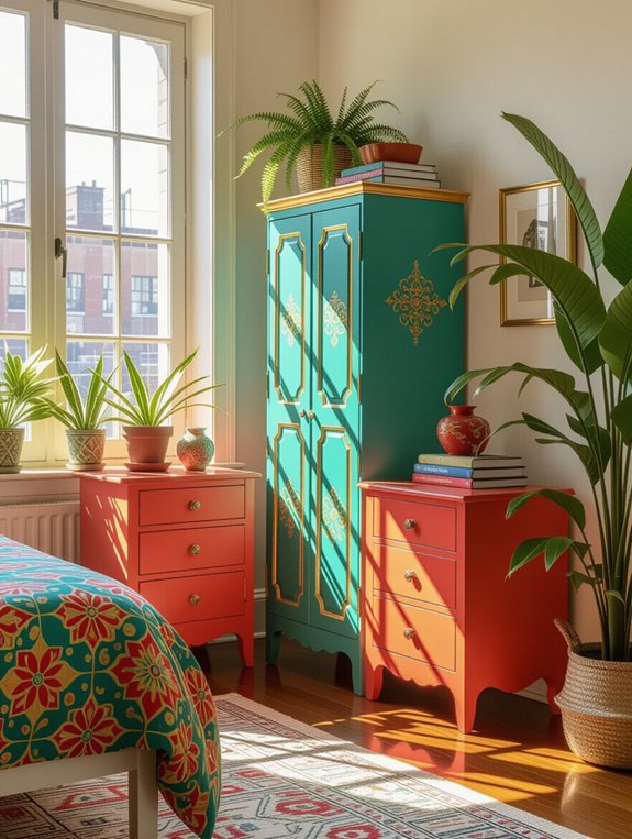 vibrant statement piece cupboard